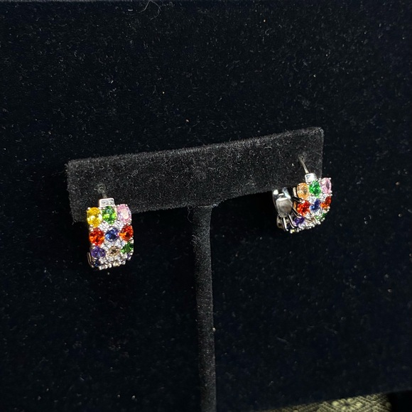 Estate Sale Lot of 6 Vintage Sterling Silver Crystal Earring Sets - Picture 4 of 8